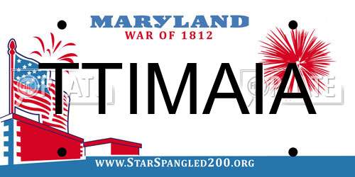 TTIMAIA Maryland License Plate