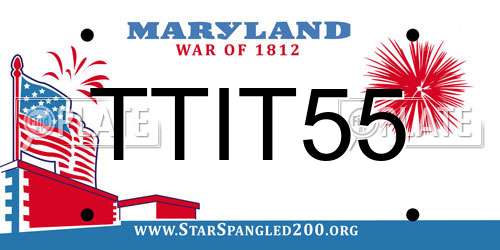TTIT55 Maryland License Plate