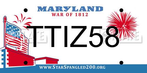 TTIZ58 Maryland License Plate