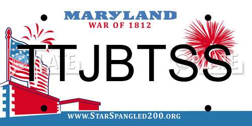 TTJBTSS Maryland License Plate