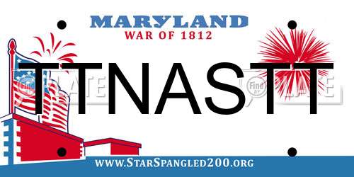 TTNASTT Maryland License Plate