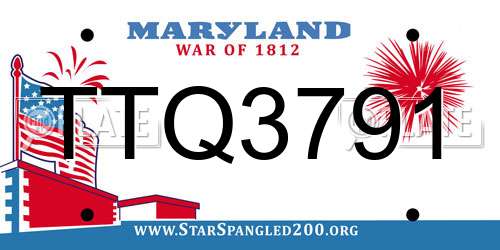 TTQ3791 Maryland License Plate