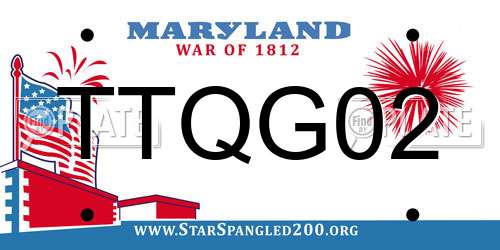 TTQG02 Maryland License Plate