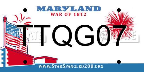 TTQG07 Maryland License Plate