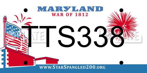 TTS338 Maryland License Plate