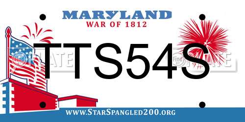 TTS54S Maryland License Plate