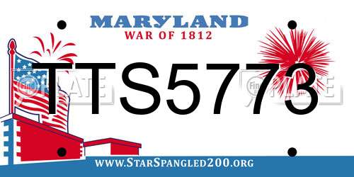 TTS5773 Maryland License Plate
