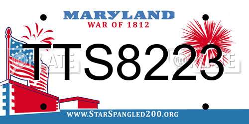 TTS8223 Maryland License Plate