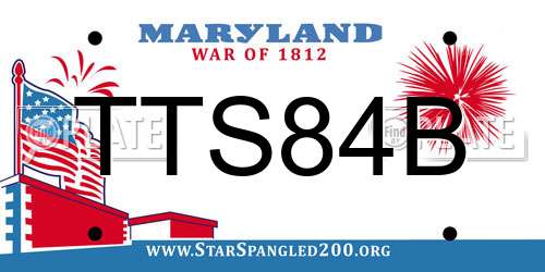 TTS84B Maryland License Plate