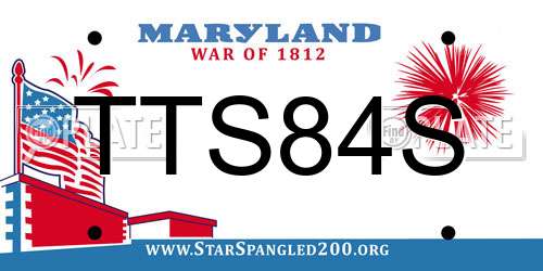 TTS84S Maryland License Plate