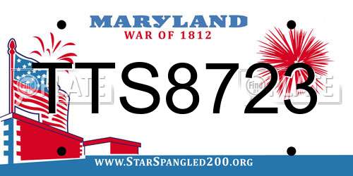 TTS8723 Maryland License Plate