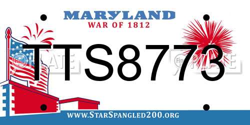 TTS8773 Maryland License Plate