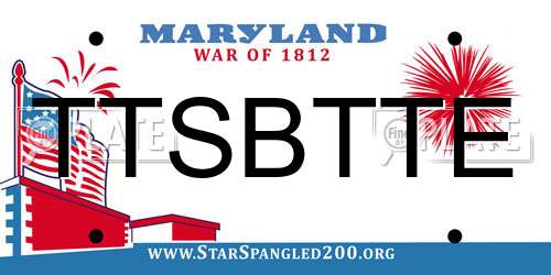 TTSBTTE Maryland License Plate