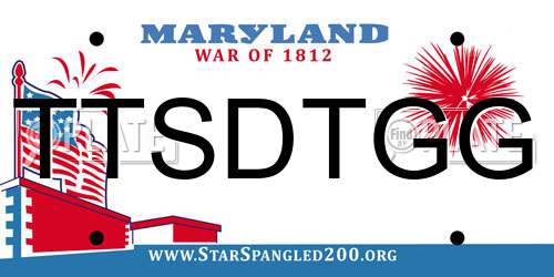 TTSDTGG Maryland License Plate