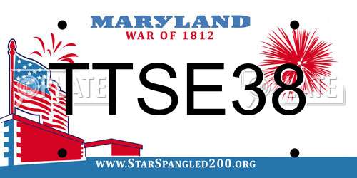 TTSE38 Maryland License Plate