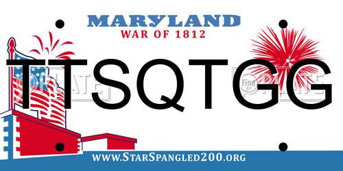 TTSQTGG Maryland License Plate