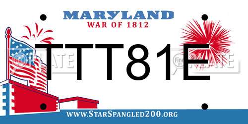 TTT81E Maryland License Plate