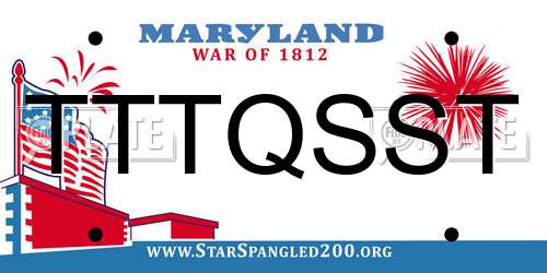 TTTQSST Maryland License Plate