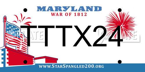 TTTX24 Maryland License Plate
