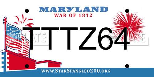 TTTZ64 Maryland License Plate