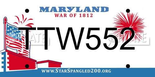 TTW552 Maryland License Plate