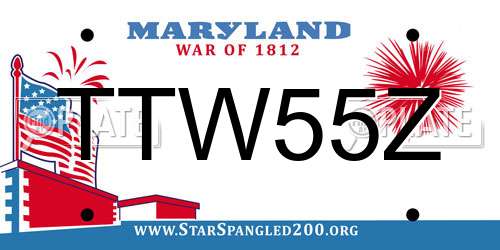 TTW55Z Maryland License Plate