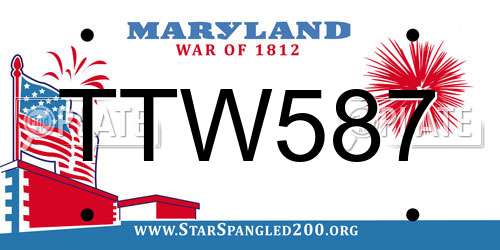 TTW587 Maryland License Plate
