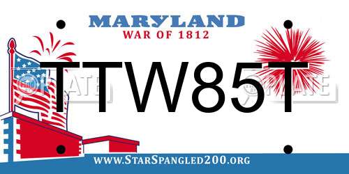 TTW85T Maryland License Plate