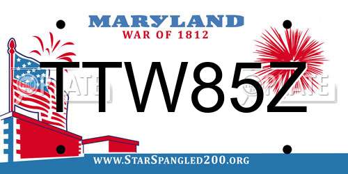 TTW85Z Maryland License Plate