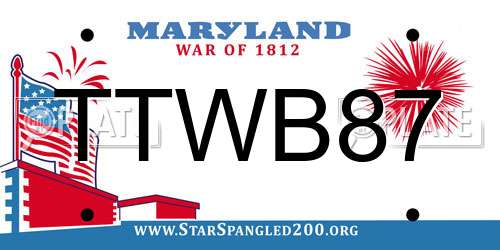 TTWB87 Maryland License Plate