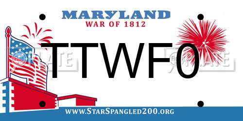 TTWF0 Maryland License Plate