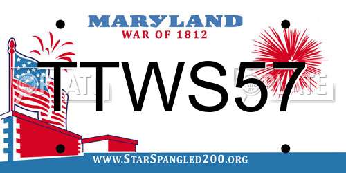 TTWS57 Maryland License Plate
