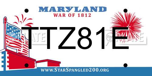 TTZ81E Maryland License Plate