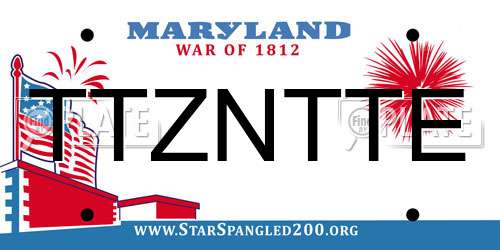 TTZNTTE Maryland License Plate