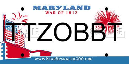 TTZOBBT Maryland License Plate
