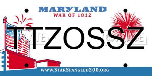 TTZOSSZ Maryland License Plate