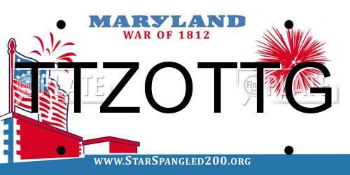 TTZOTTG Maryland License Plate