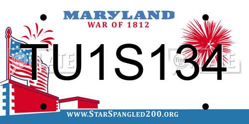 TU1S134 Maryland License Plate