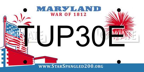 TUP30E Maryland License Plate