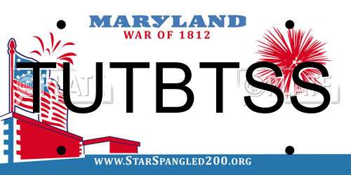 TUTBTSS Maryland License Plate