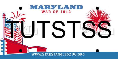 TUTSTSS Maryland License Plate