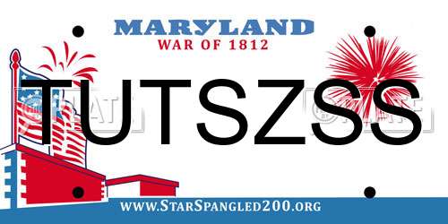 TUTSZSS Maryland License Plate