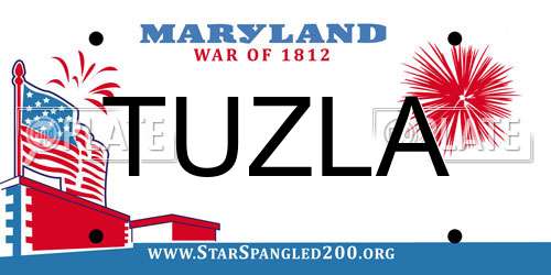 TUZLA Maryland License Plate