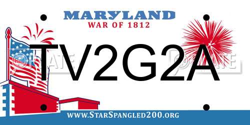 TV2G2A Maryland License Plate
