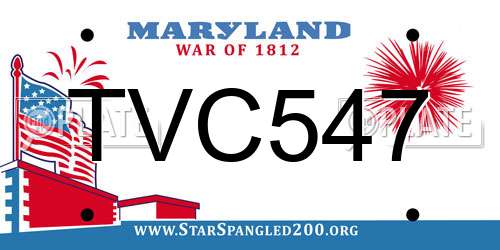 TVC547 Maryland License Plate