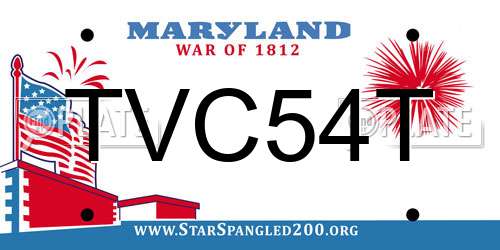 TVC54T Maryland License Plate