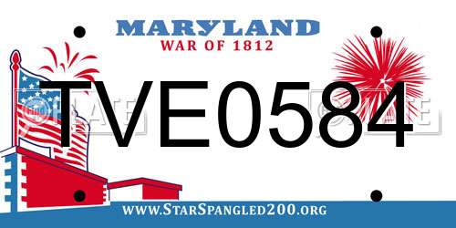 TVE0584 Maryland License Plate