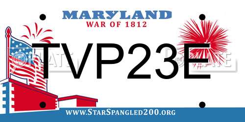TVP23E Maryland License Plate