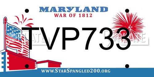 TVP733 Maryland License Plate