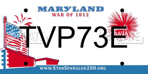 TVP73E Maryland License Plate